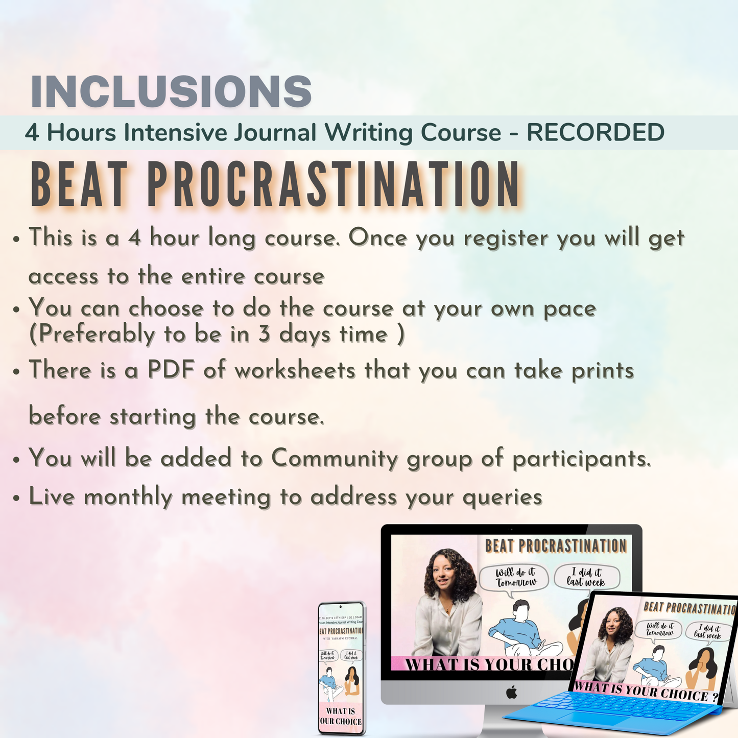Beat Procrastination 4-hour Journaling Course
